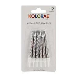 Kolorae Metallic Silver Birthday Candles
