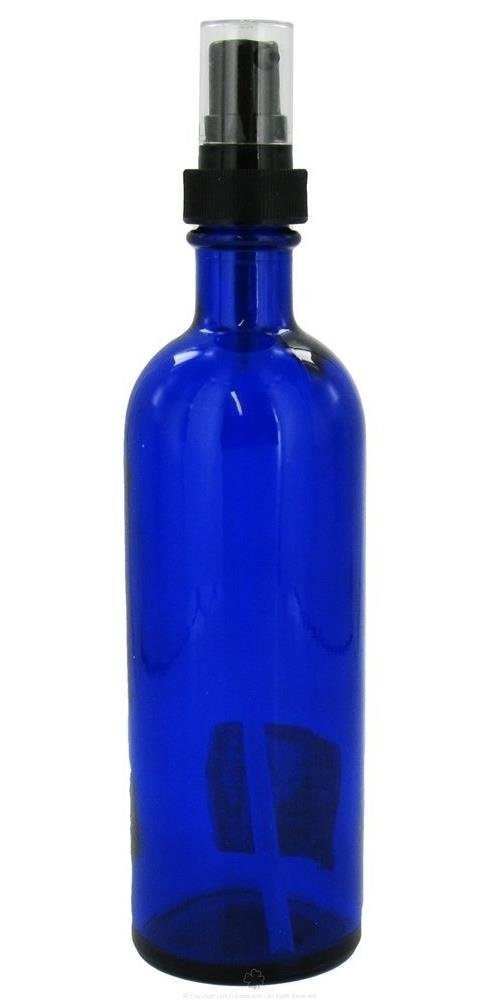 slide 1 of 1, Sanctum Aromatherapy Empty Blue Glass Bottle With Pump, 200 ml