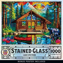 Masterpieces Stained Glass Cabin Spectrum Jigsaw Puzzle, 1000 pc