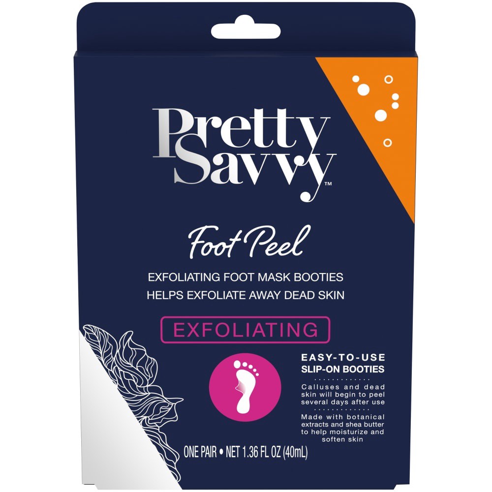 slide 1 of 1, Pretty Savvy Exfoliating Foot Peel Mask, 1 ct