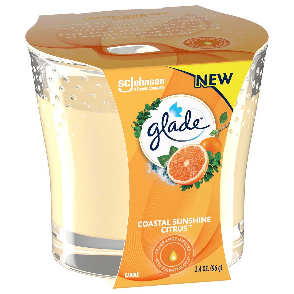 slide 4 of 5, Glade Coastal Sunshine Citrus Candle 1 ea, 3.4 oz