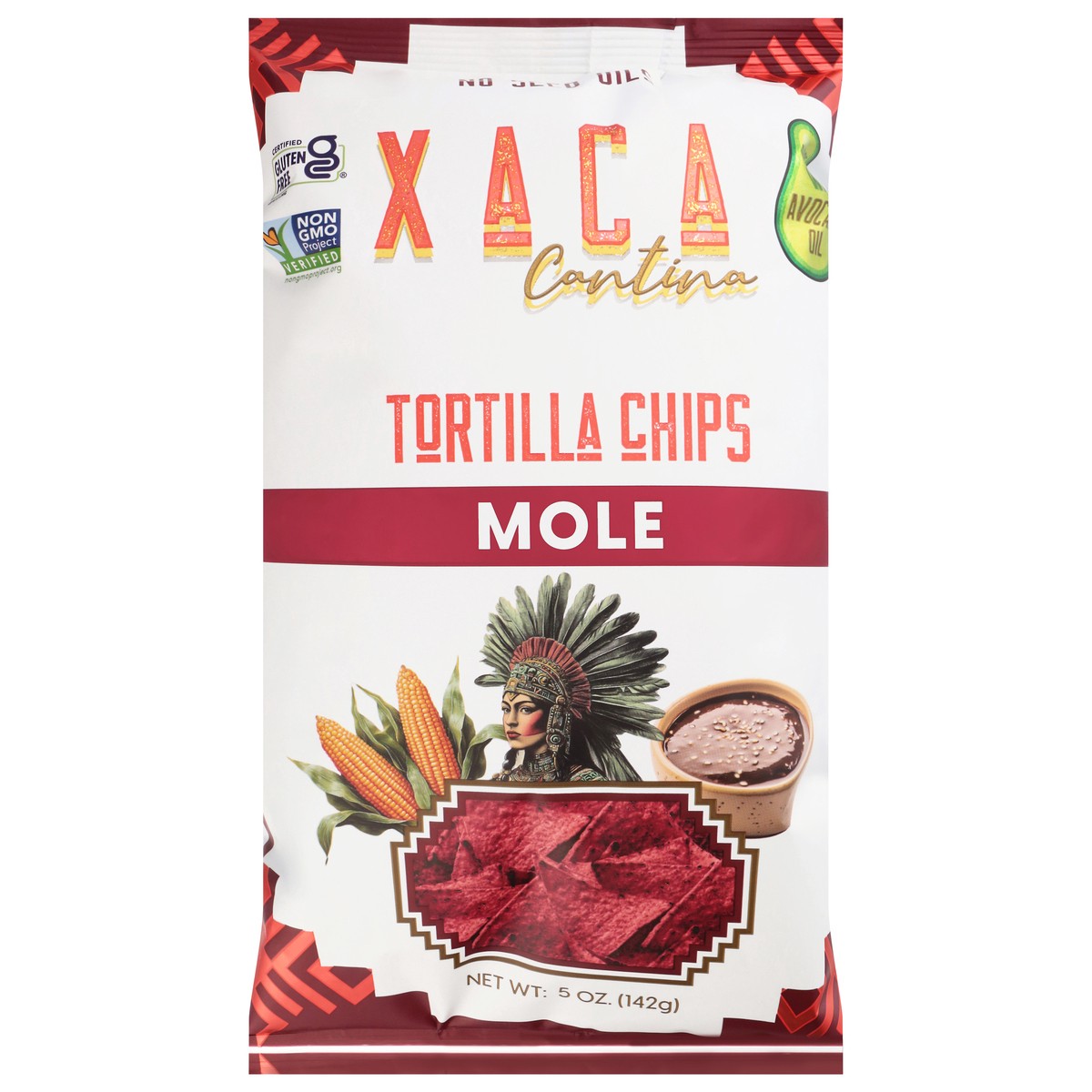 slide 1 of 14, Xaca Cantina Mole Tortilla Chips, 5 oz