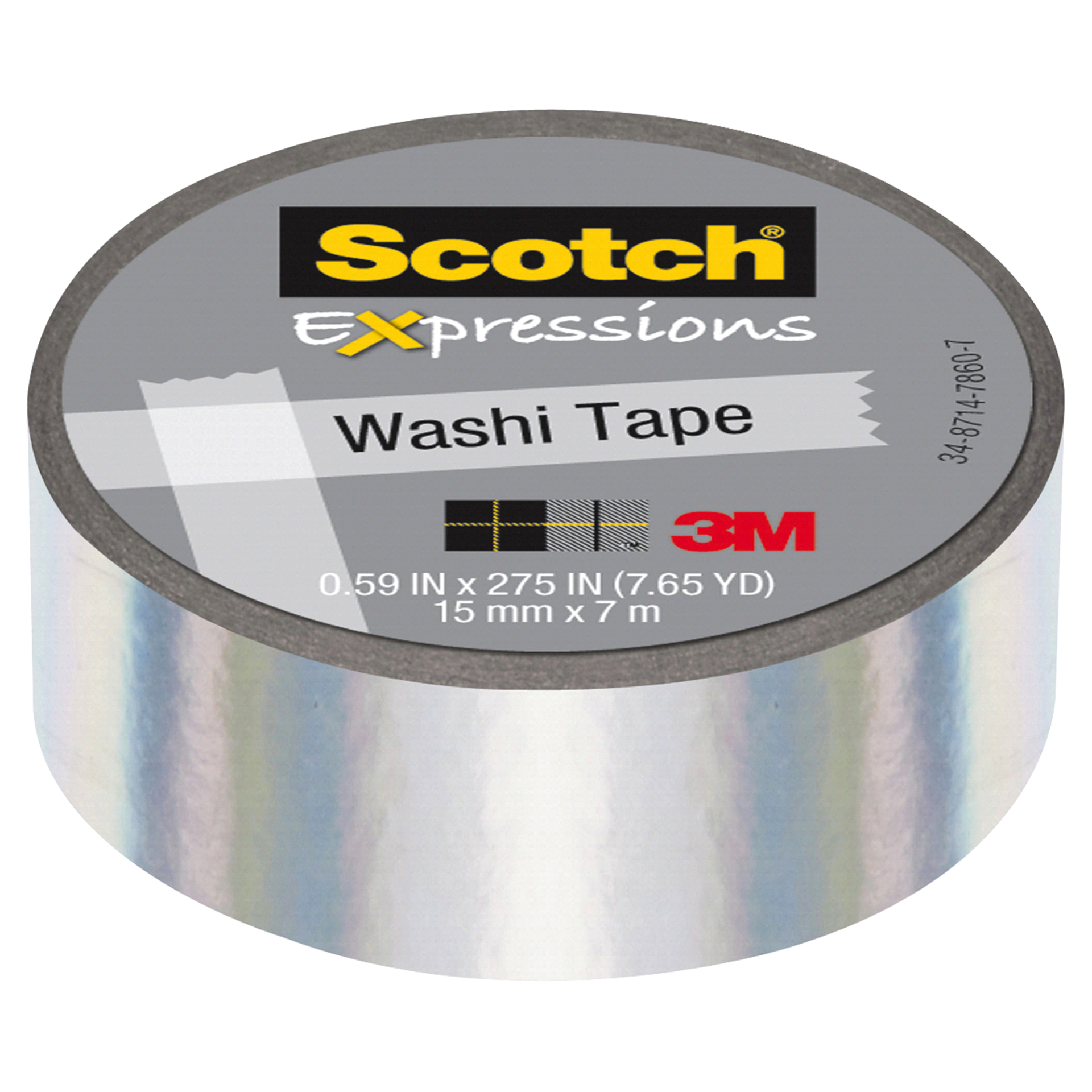 slide 1 of 1, Scotch Expressions Washi Tape, Iridescent White, 1 ct