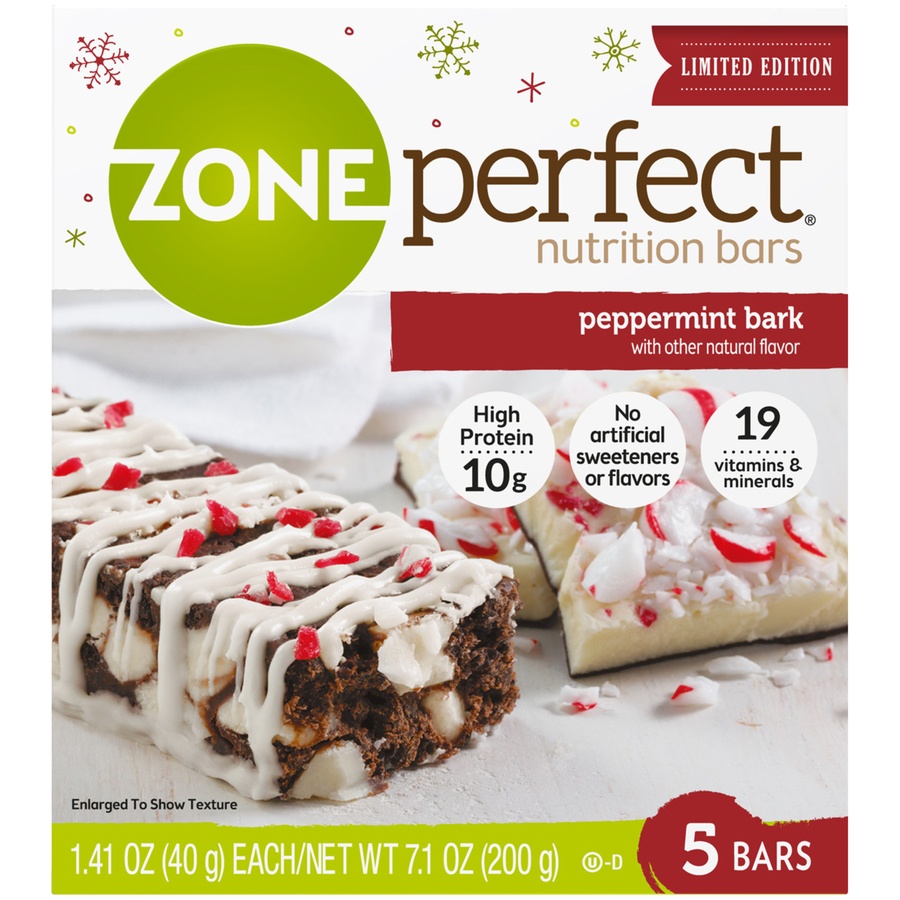 slide 1 of 1, Zoneperfect Limited Edition Peppermint Bark Nutrition Bars, 5 ct; 1.41 oz