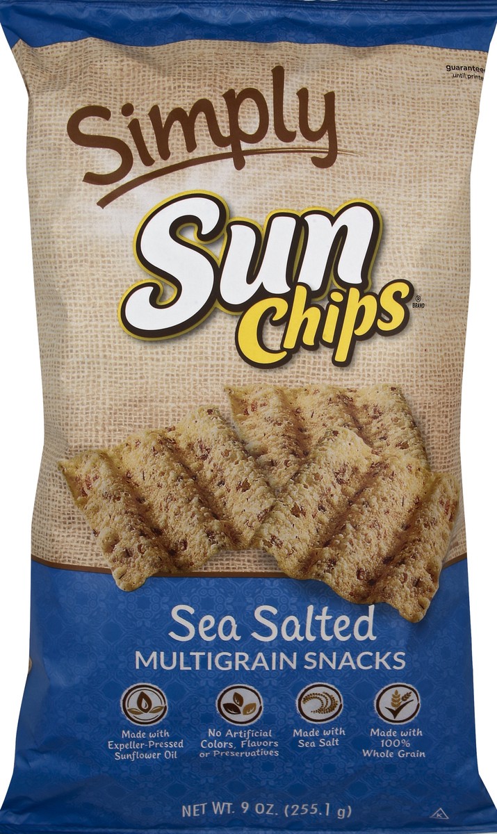 slide 5 of 6, SunChips Multigrain Snacks, Sea Salted, 9 oz