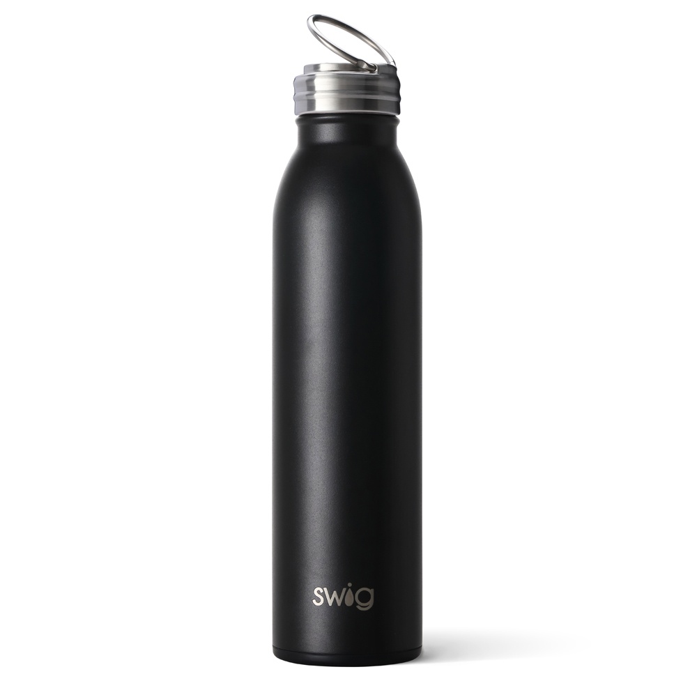 slide 1 of 1, Swig Matte Black Water Bottle, 20 oz