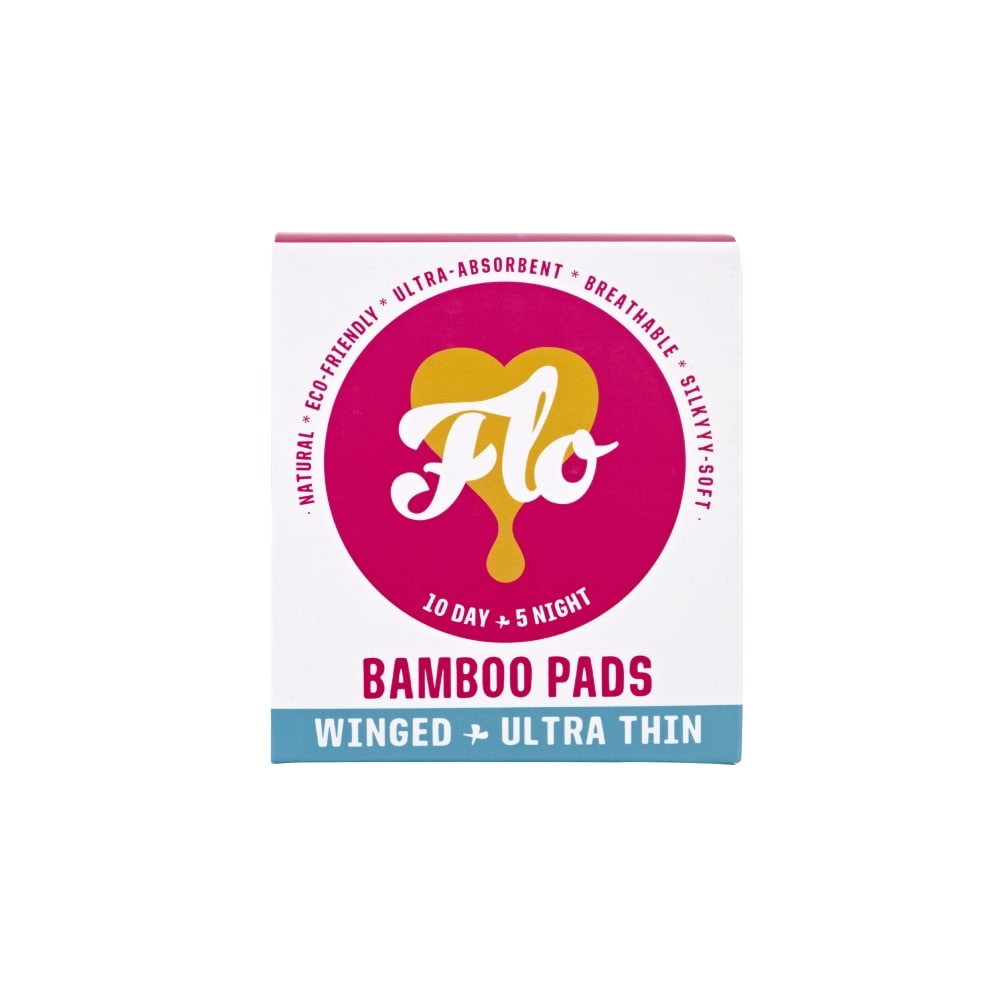 slide 1 of 1, Here We Flo Bamboo Pads, 15 ct