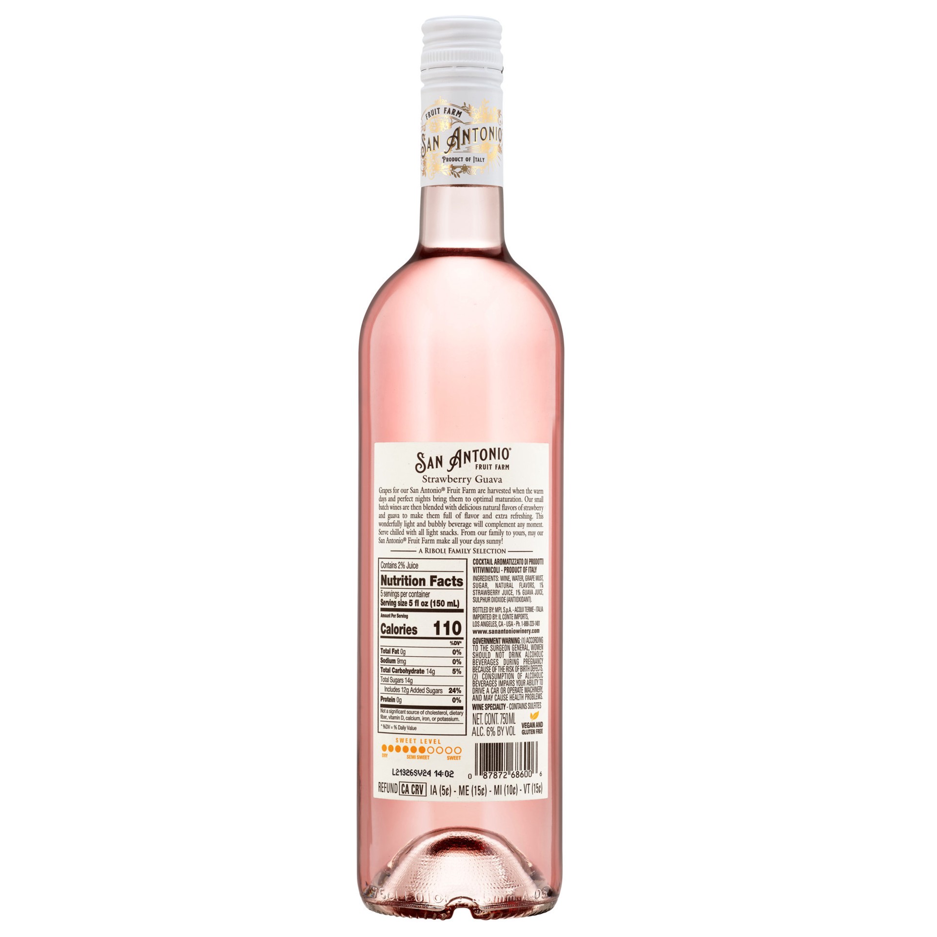 slide 2 of 9, San Antonio Fruit Farm Strawberry Guava Semi-Sweet Rose Wine 750mL, 750 ml