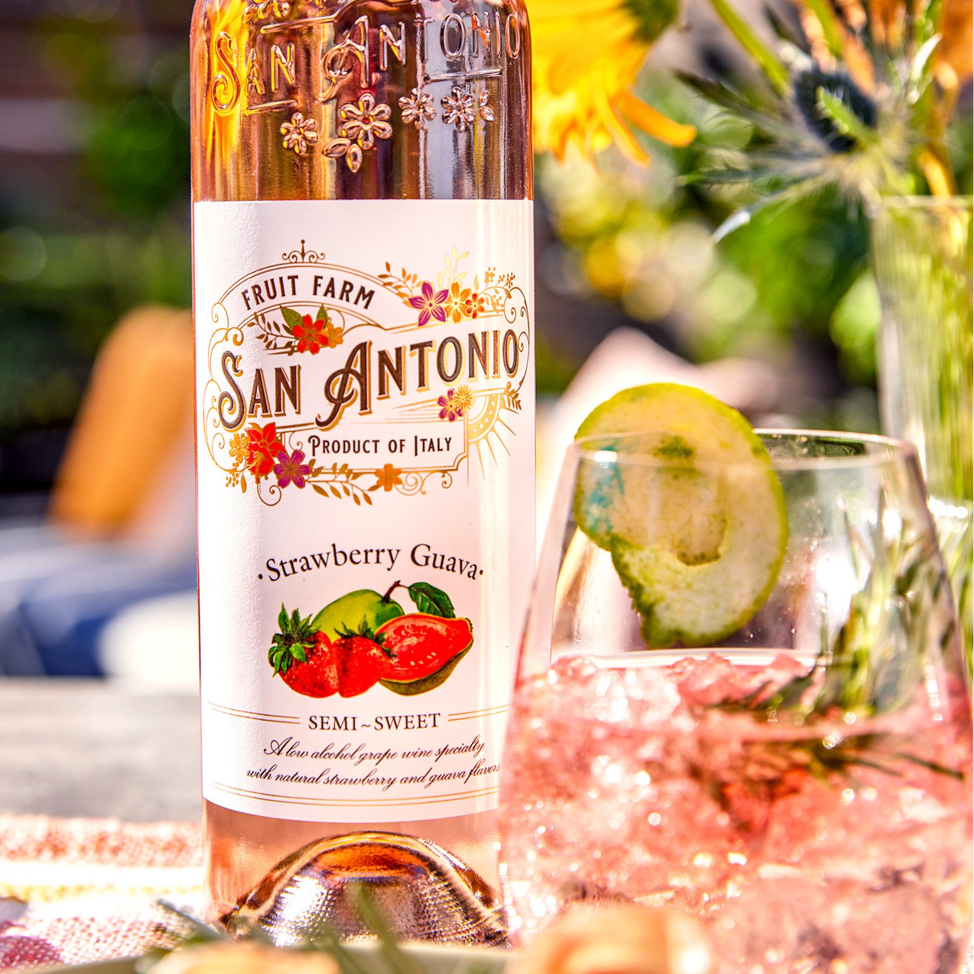 slide 5 of 9, San Antonio Fruit Farm Strawberry Guava Semi-Sweet Rose Wine 750mL, 750 ml