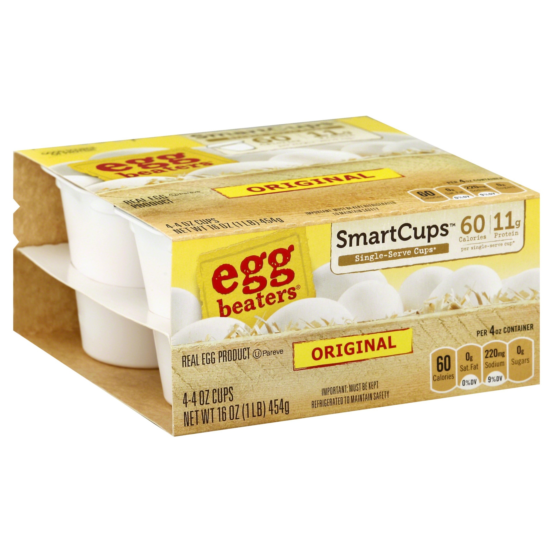 slide 1 of 4, Egg Beaters Egg Product, Real, Original, SmartCups, 4 ct