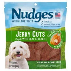 Nudges Natural Dog Treats Jerky Cuts Health and Wellness Made with Real Chicken, 16 oz