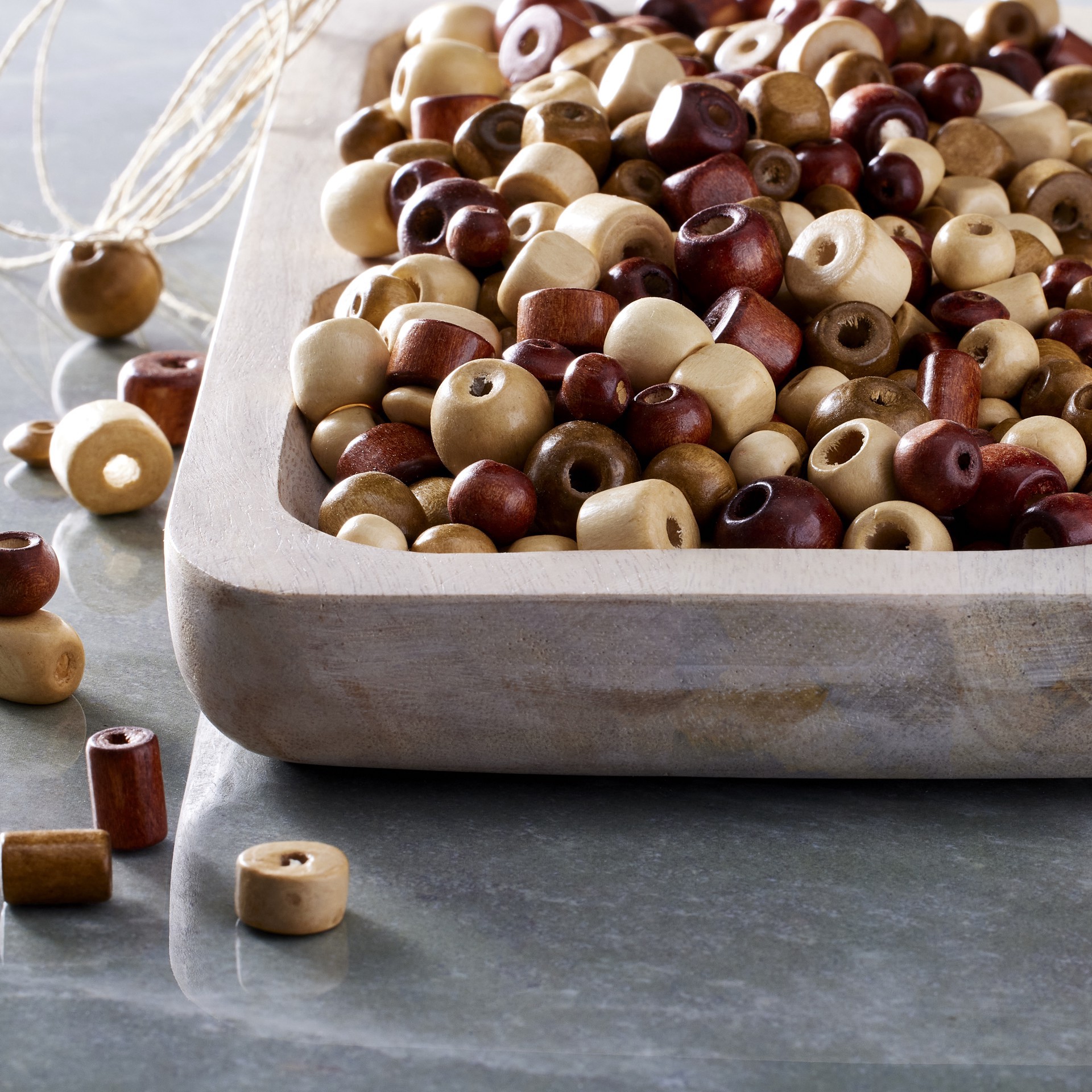 slide 3 of 3, Wooden Craft Beads By Bead Landing, 453.5 gram