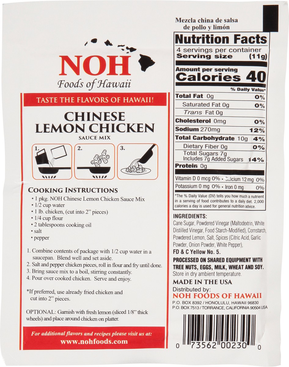 slide 7 of 12, NOH Chinese Lemon Chicken Sauce Mix 1.5 oz, 1.5 oz