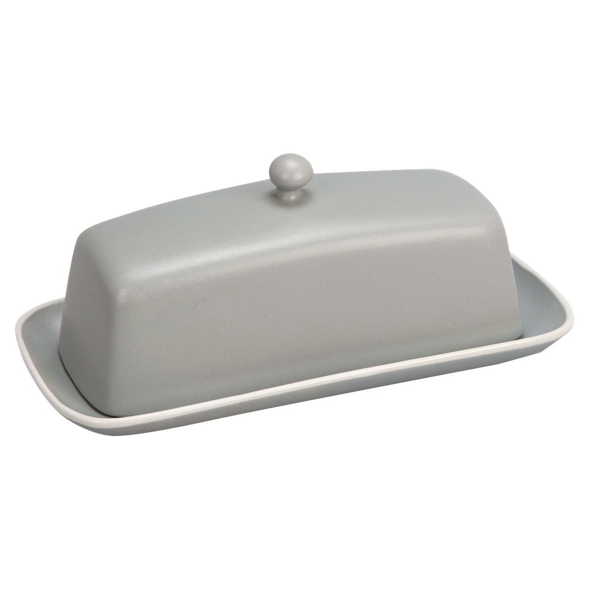 slide 1 of 1, BIA Cordon Bleu Aura Covered Butter Dish Stone, 8.25in, 8 in