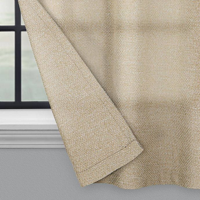 slide 5 of 5, Brookstone Saville Kitchen Window Curtain Tier Pair and Valance - Sand, 36 in