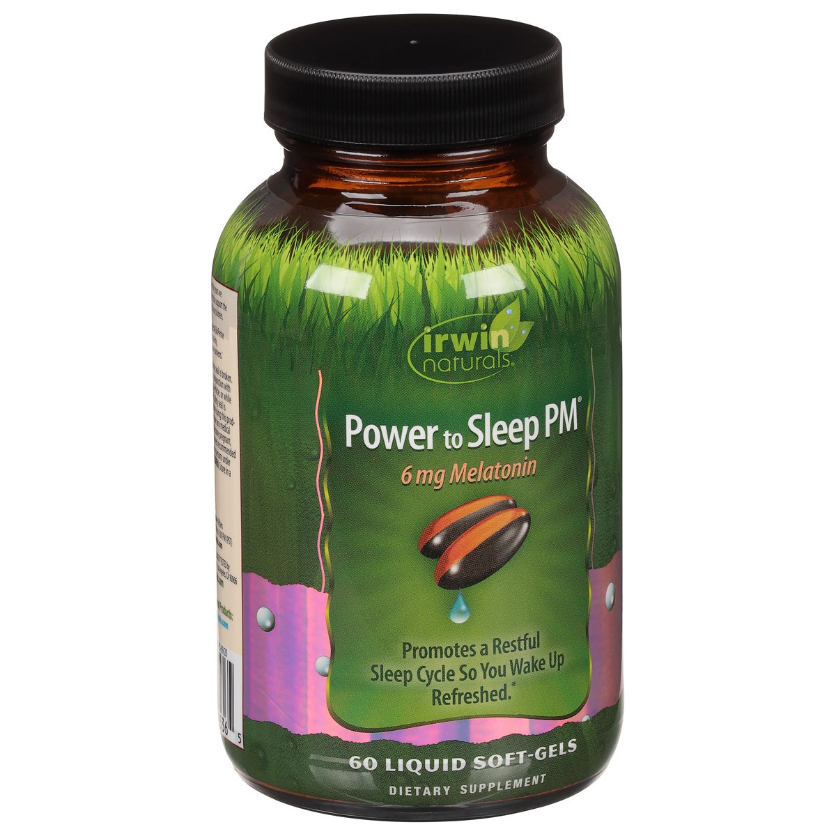 slide 6 of 12, Irwin Naturals 6 mg Melatonin Power to Sleep PM 60 Liquid Soft-Gels, 60 ct