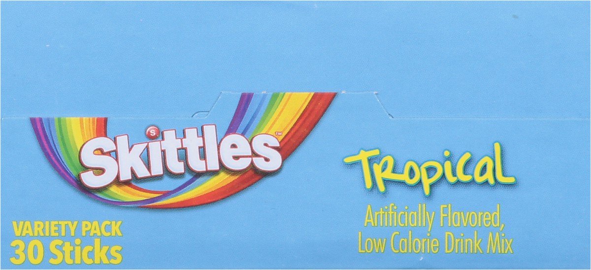 slide 2 of 9, Skittles Zero Sugar Tropical Drink Mix Variety Pack 30 Sticks, 30 ct