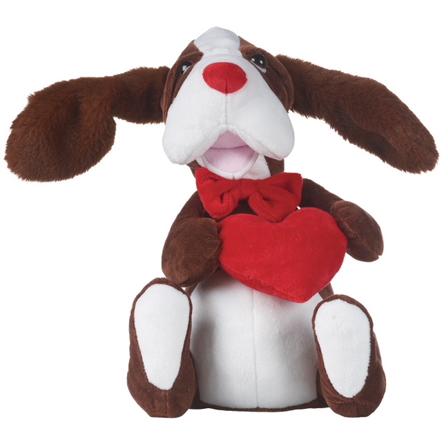 slide 1 of 1, RED AND PINK Animated Flapping Puppy, 1 ct