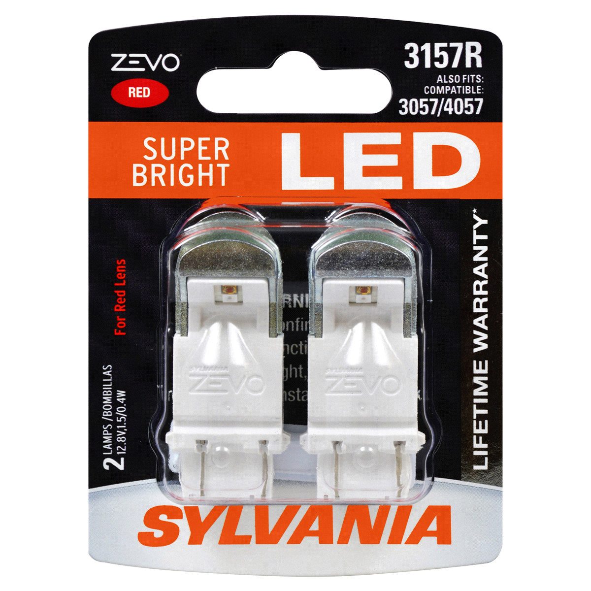 slide 1 of 6, Sylvania 3157R Zevo Led, 2 ct