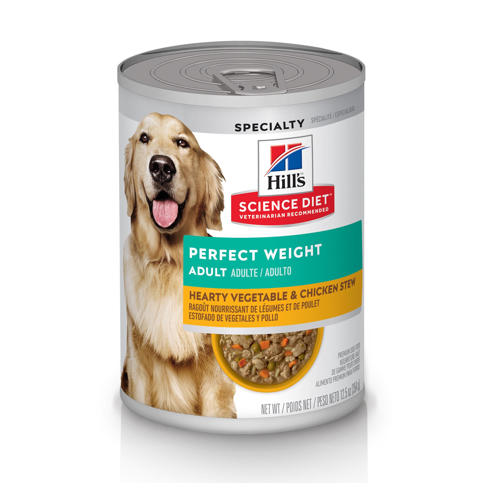 slide 1 of 10, Hill's Perfect Weight Adult Hearty Vegetable & Chicken Stew Dog Food 12.5 oz, 12.5 oz