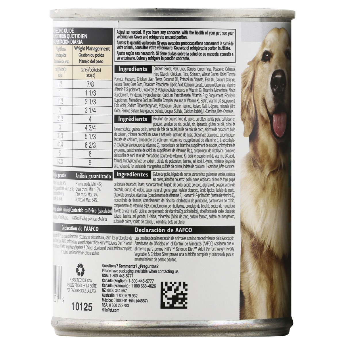 slide 5 of 10, Hill's Perfect Weight Adult Hearty Vegetable & Chicken Stew Dog Food 12.5 oz, 12.5 oz