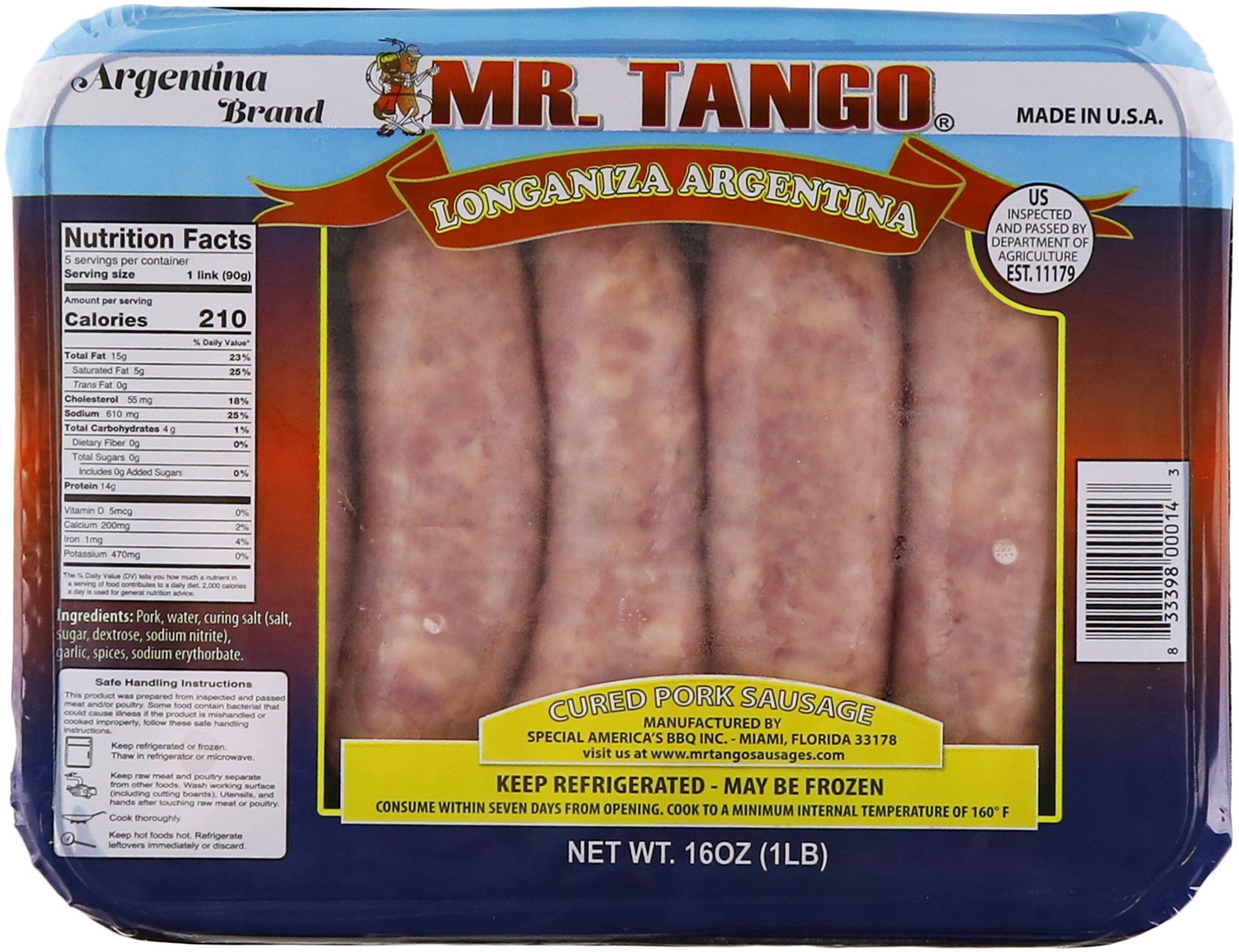 slide 1 of 1, Mr Tango Longaniza, 1 lb