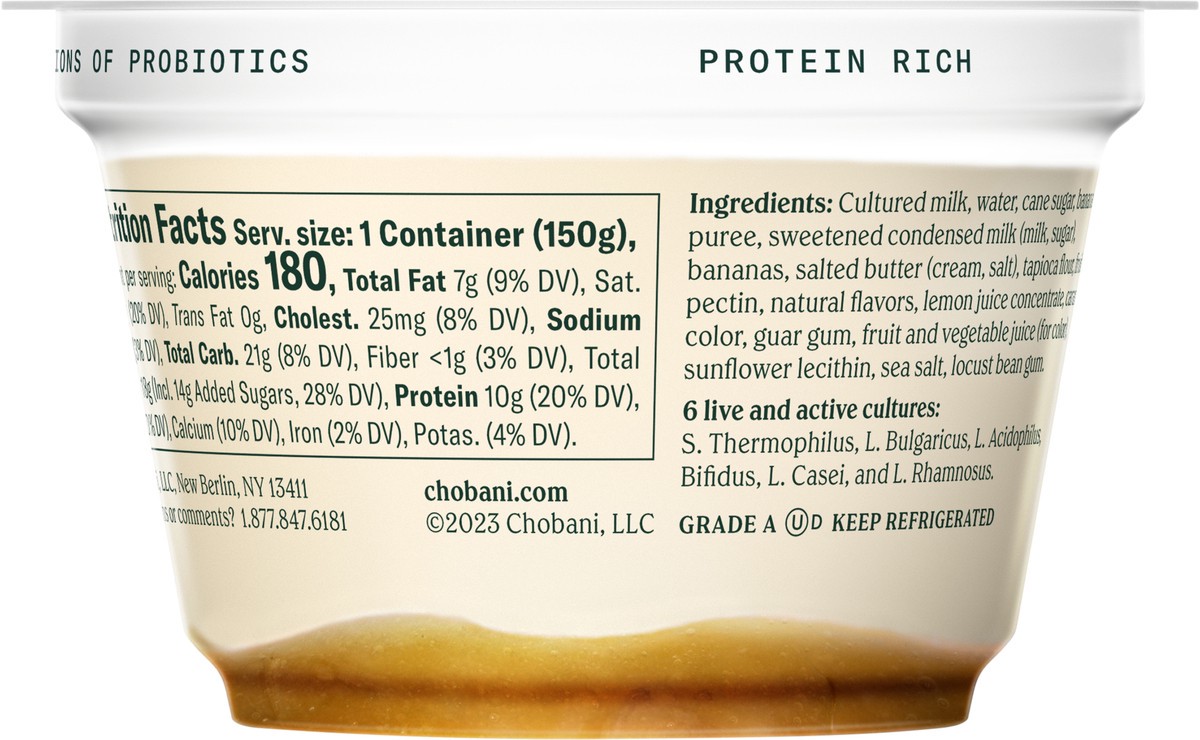 slide 10 of 13, Chobani Yogurt, Greek, Bananas Foster, 5.3 oz
