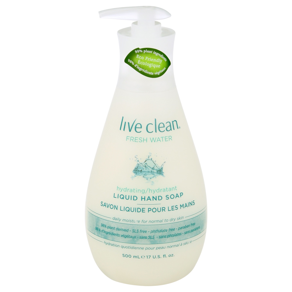 slide 1 of 1, Live Clean Fresh Water Hydrating Liquid Hand Soap, 17 oz