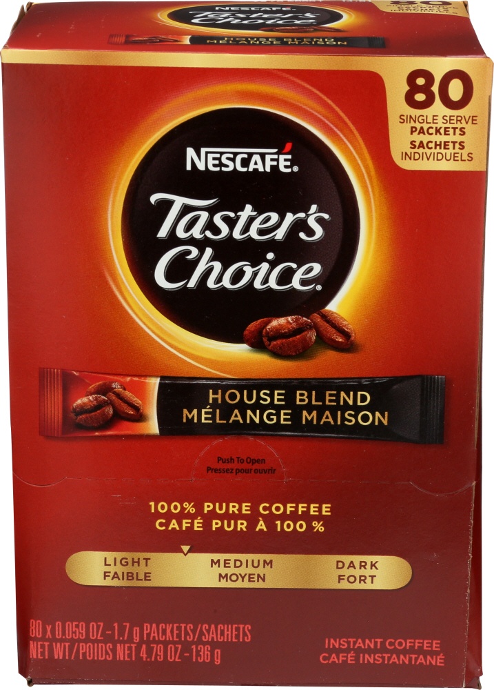 slide 1 of 1, Taster's Choice Regular Coffee Stick Packs - 80 ct, 80 ct