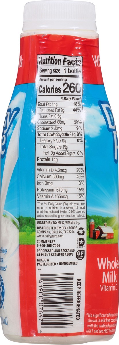 slide 12 of 12, Dairy Pure Dean's Dairy Pure Whole Milk with Vitamin D, 14 fl oz