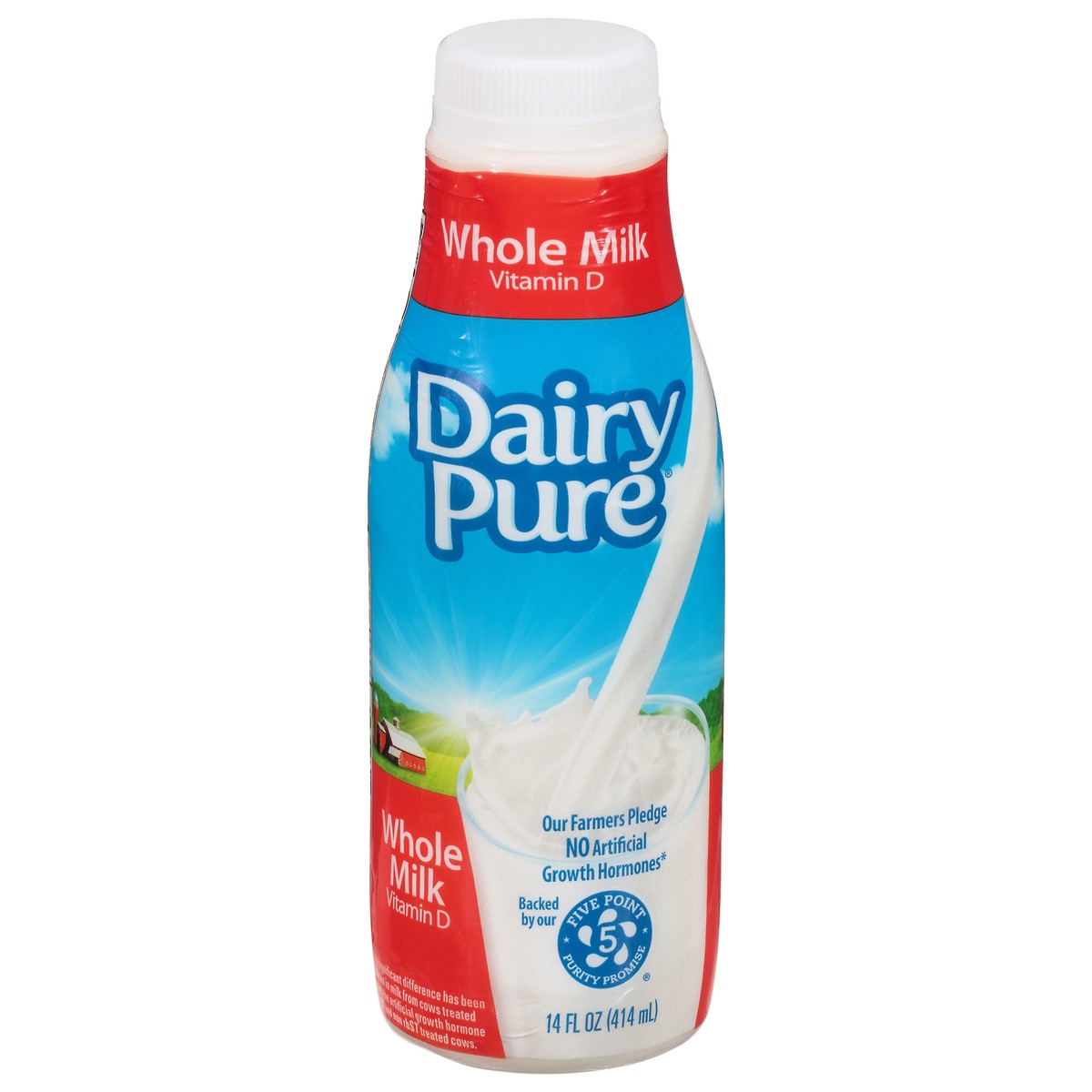 slide 1 of 12, Dairy Pure Dean's Dairy Pure Whole Milk with Vitamin D, 14 fl oz