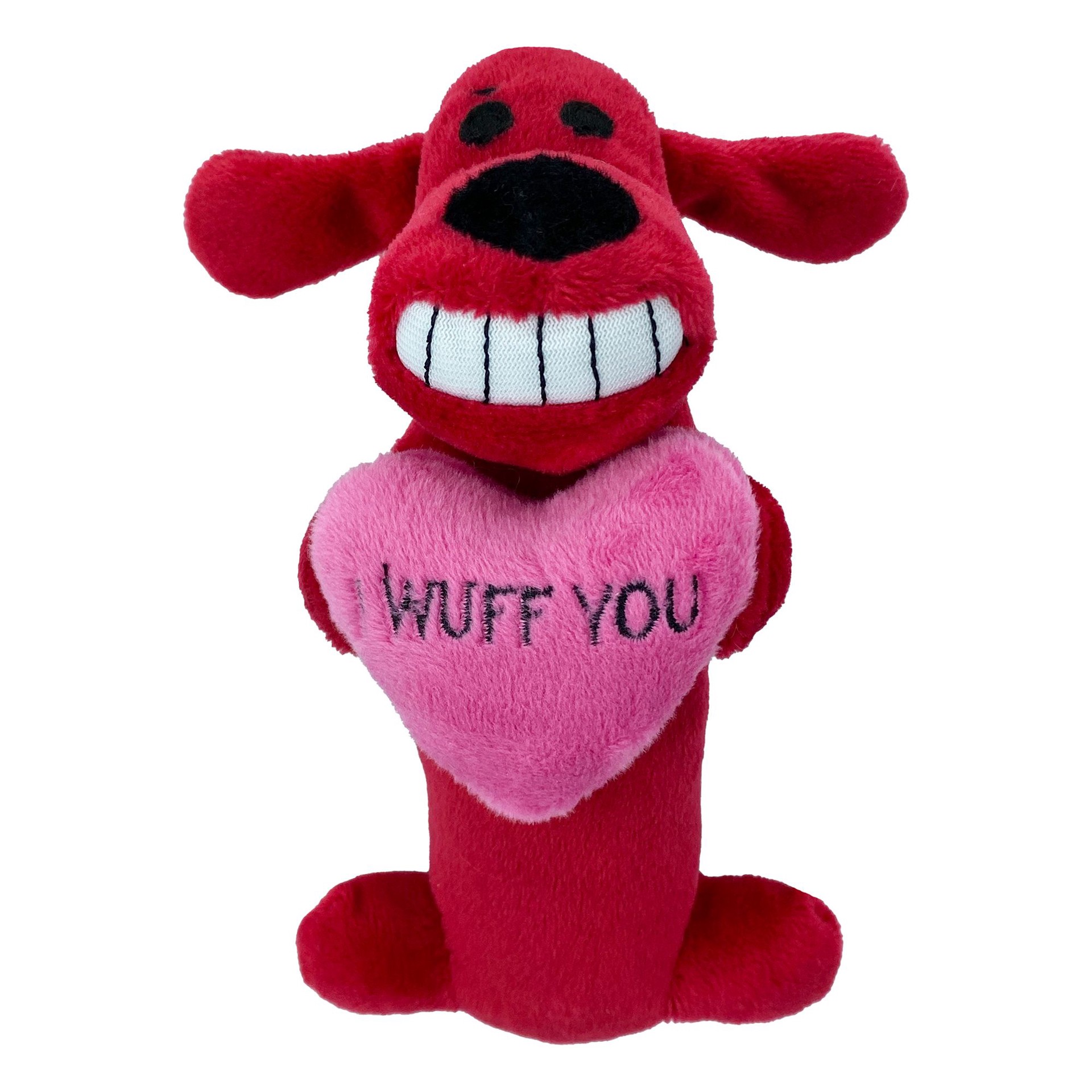 slide 1 of 1, Multipet Valentine's Day \Wuff You\" Bobo Dog Toy", 1 ct