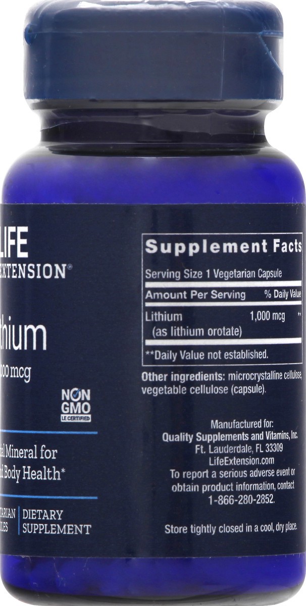 slide 8 of 11, Life Extension Lithium 1000Mcg, 100 ct