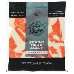 Natures Best Seafood Flake Style Surimi Crab Meat 16 oz