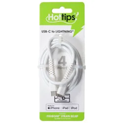 Hottips! 4 ft USB-C to Lightning Cable - 1 Each