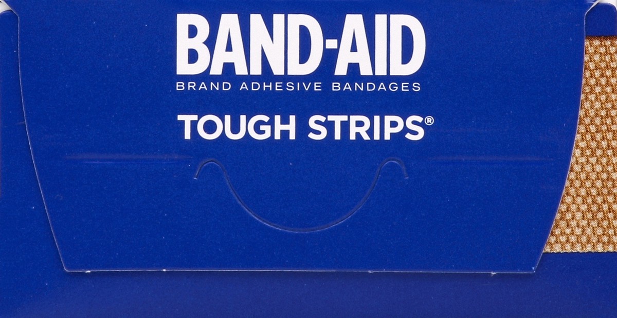 slide 2 of 5, BAND-AID Sterile Tough Strips Adhesive Bandages for First Aid & Wound Care, Durable Protection & Comfort for Minor Cuts & Scrapes, Heavy-Duty Fabric Bandages, Extra Large, 10 ct