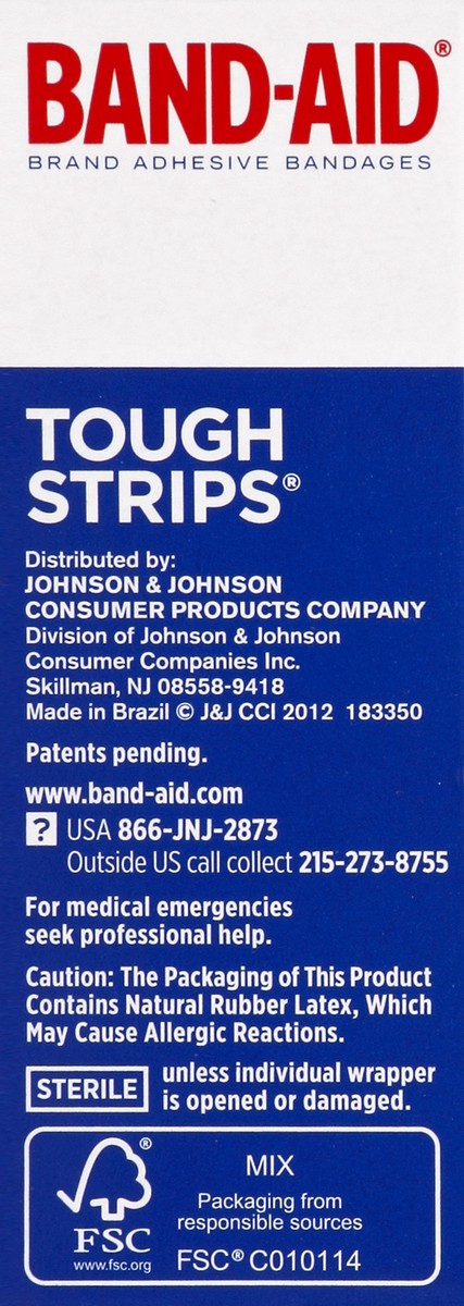 slide 3 of 5, BAND-AID Sterile Tough Strips Adhesive Bandages for First Aid & Wound Care, Durable Protection & Comfort for Minor Cuts & Scrapes, Heavy-Duty Fabric Bandages, Extra Large, 10 ct