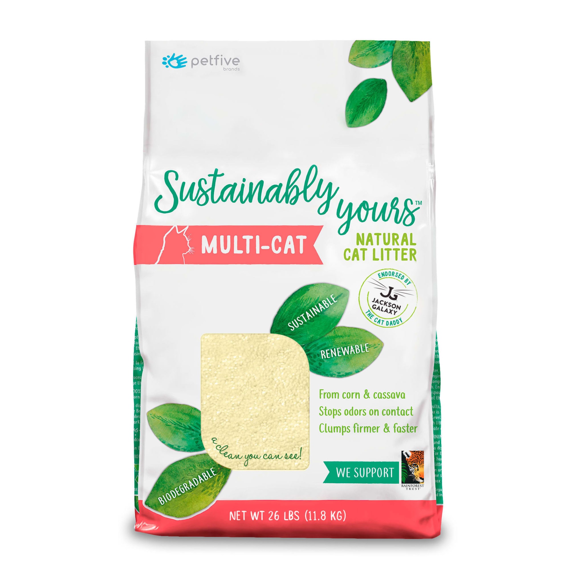 slide 1 of 1, Sustainably Yours Cat Litter Mixed-grain Formula, 26 lbs., 26 lb