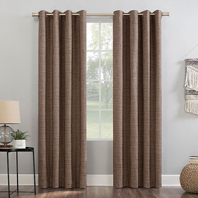 slide 1 of 1, Sun Zero Kline Grommet Curtain - Russet, 63 in