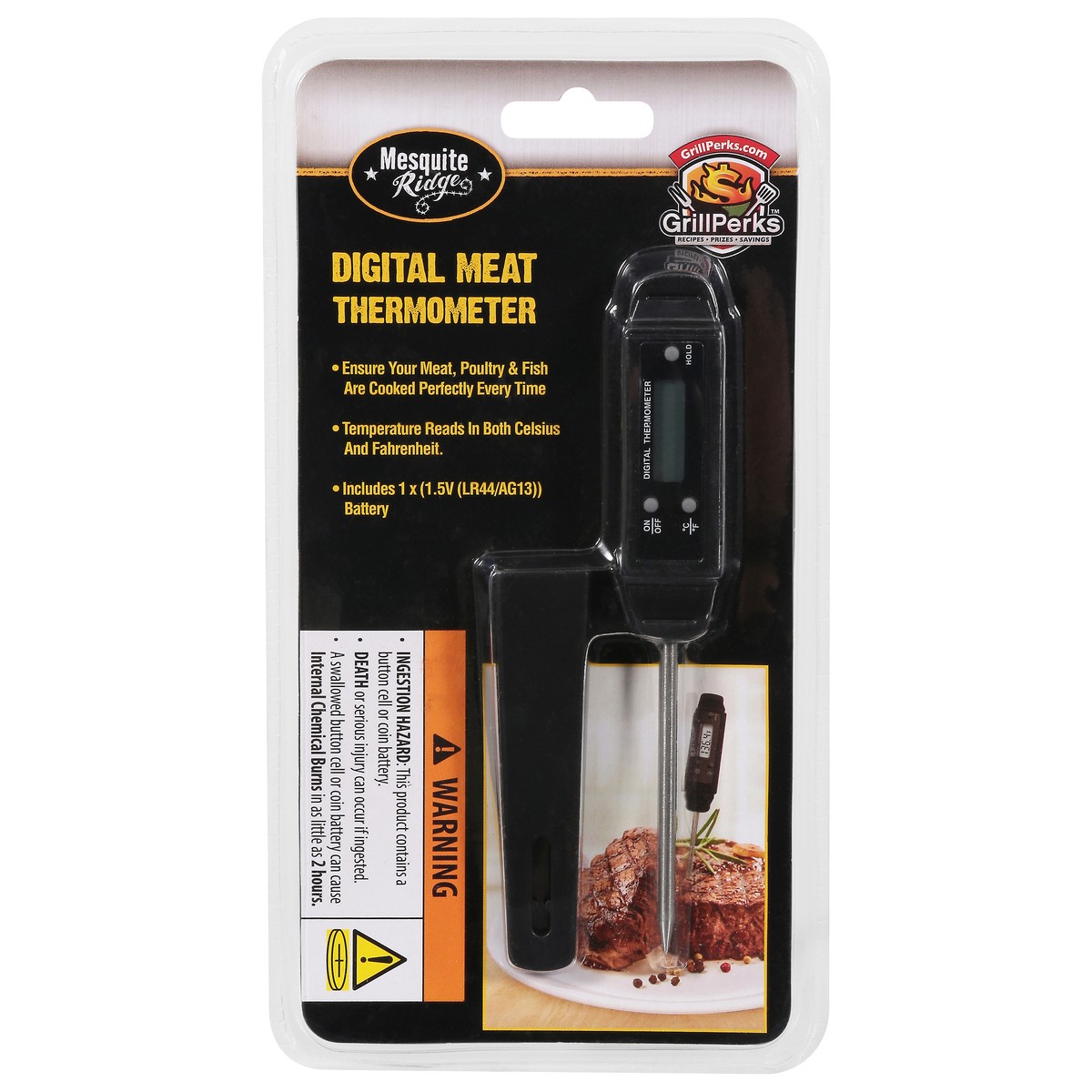 slide 7 of 13, Mesquite Ridge GrillPerks Digital Meat Thermometer 1 Each, 1 ct