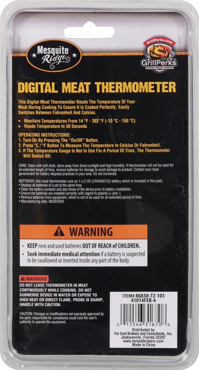slide 6 of 13, Mesquite Ridge GrillPerks Digital Meat Thermometer 1 Each, 1 ct