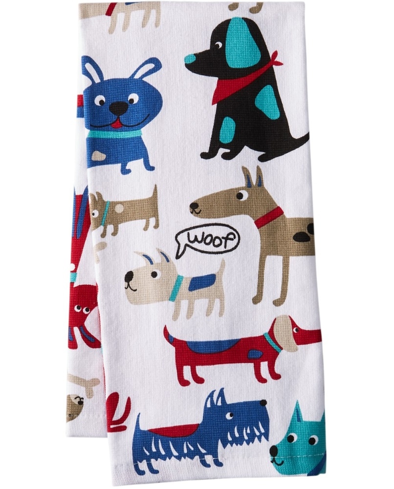 slide 1 of 1, Everyday Living Dog Days Print Kitchen Towel, 1 ct