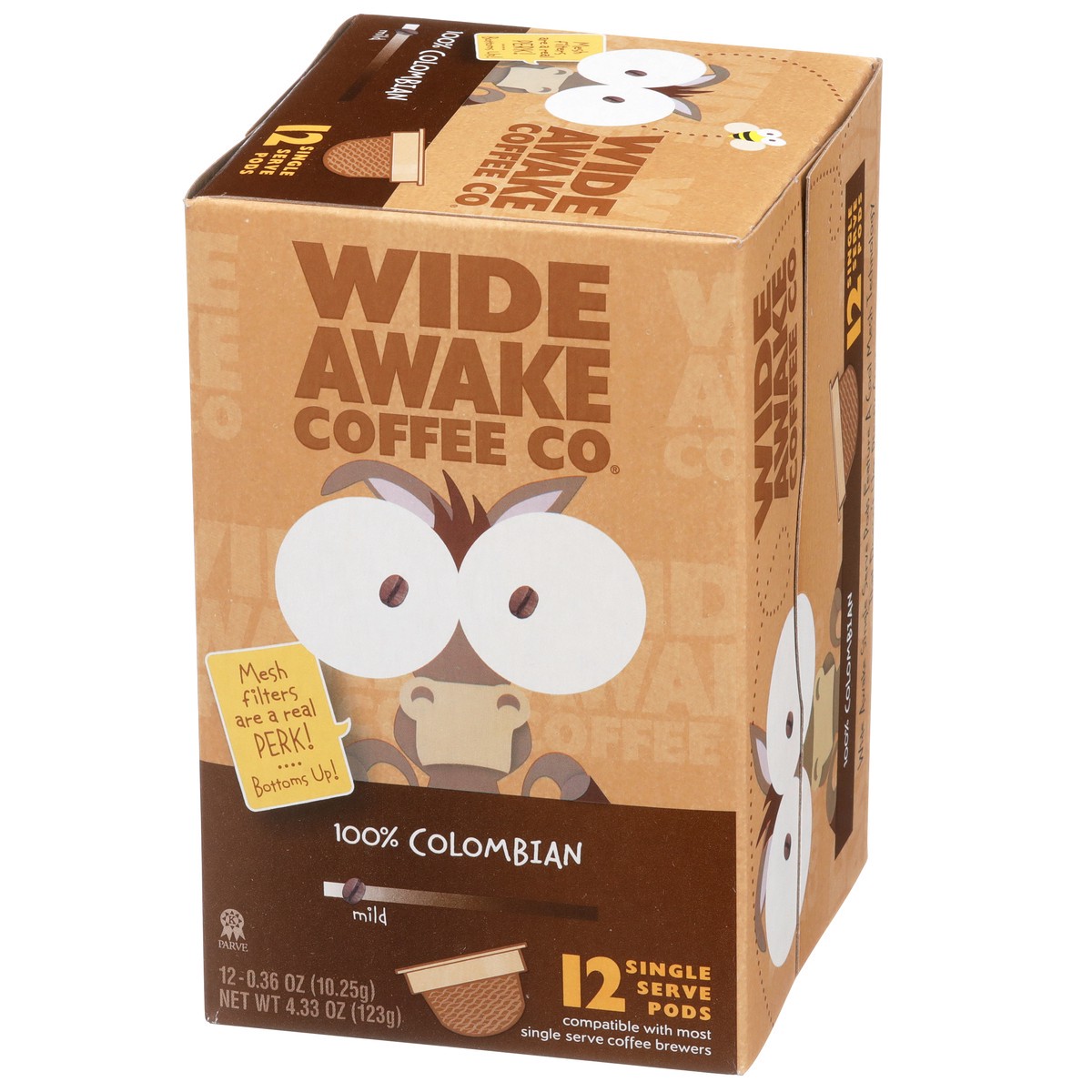 slide 3 of 8, Wide Awake Coffee Co. Mild, 100% Colombian, Single Serve Cups, 12 ct