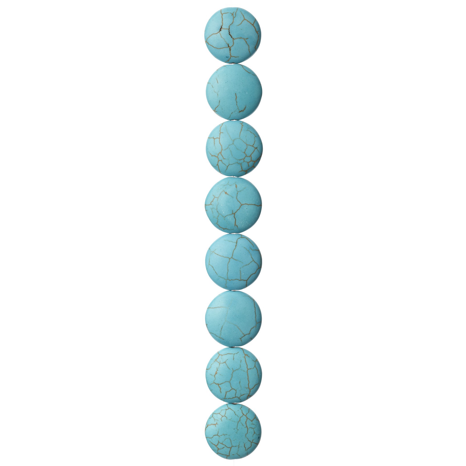 slide 2 of 3, Turquoise Dyed Howlite Lentil Beads, 20mm By Bead Landing, 20 mm