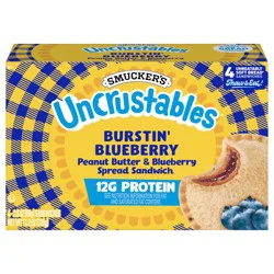Smucker's Uncrustables Burstin' Blueberry Morning Protein Snack, Peanut Butter & Blueberry, 11.2 Ounces