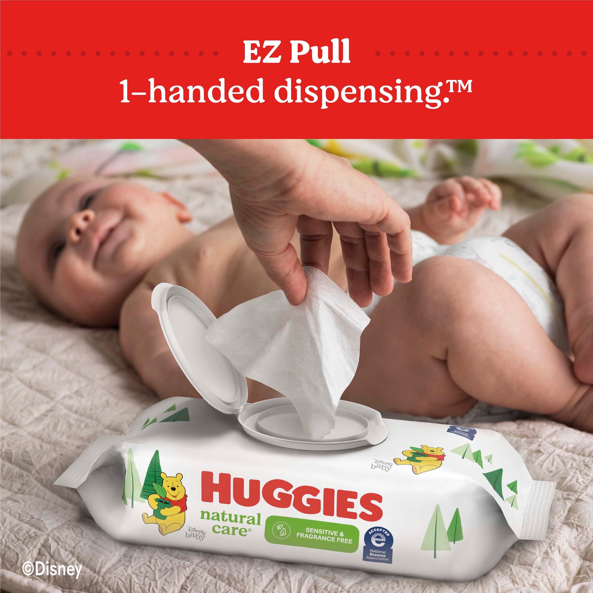 slide 4 of 5, Huggies Natural Care Sensitive Baby Wipes, Unscented, 3 Refill Packs (624 Wipes Total), 3 ct