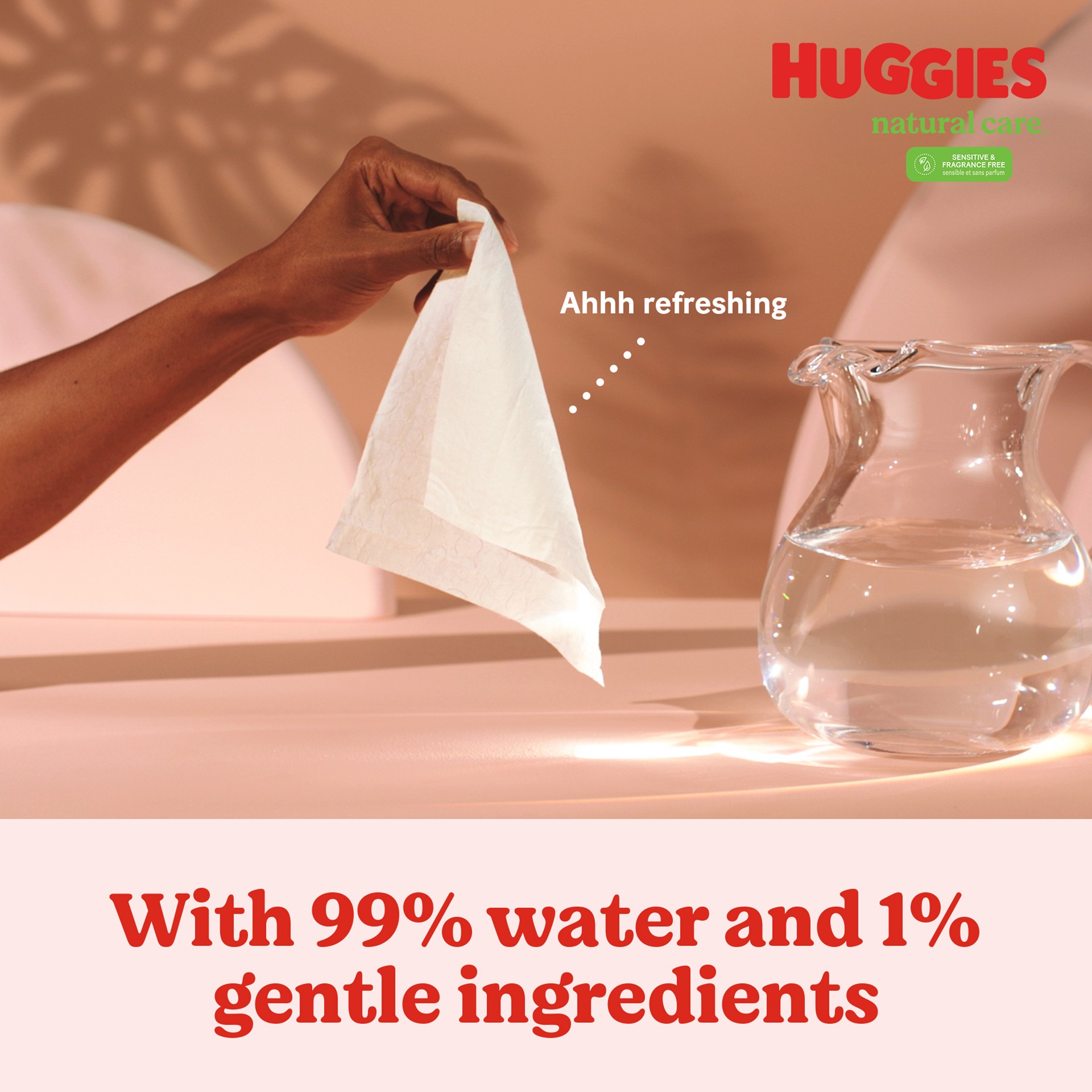 slide 2 of 5, Huggies Natural Care Sensitive Baby Wipes, Unscented, 3 Refill Packs (624 Wipes Total), 3 ct