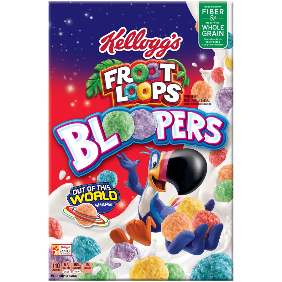 slide 1 of 7, Kellogg's Froot Loops Bloopers Cereal, 9.3 oz