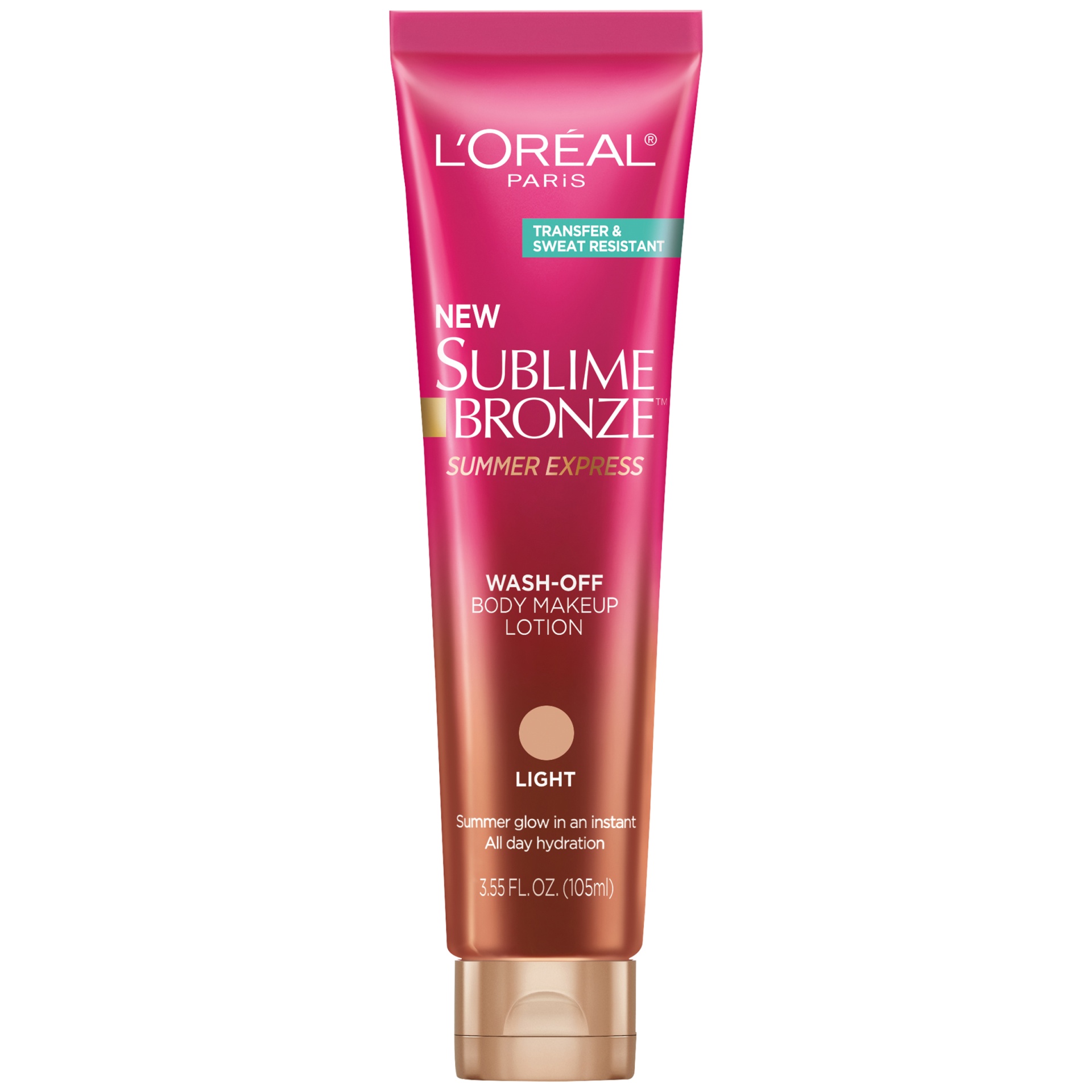 slide 1 of 1, L'Oréal Sublime Bronze Summer Express Wash-Off Body Makeup Lotion Light, 3.55 fl oz