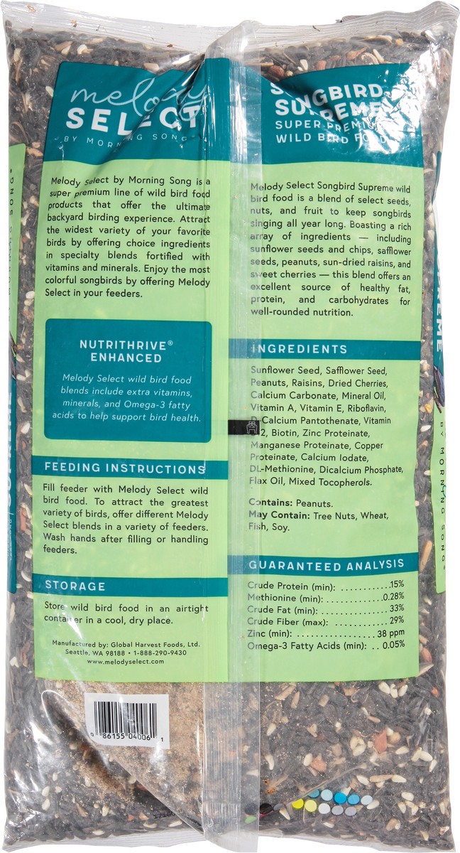 slide 2 of 9, Morning Song Melody Select Super Premium Songbird Supreme Wild Bird Food 4 lb, 4 lb